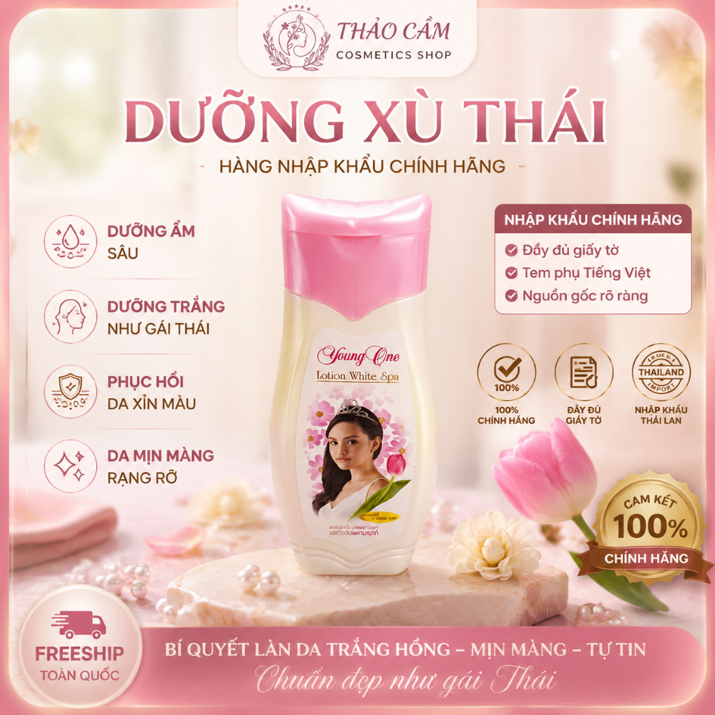 Sữa Dưỡng Thể xù Young One Lotion White Spa  – Sáng Da, Dưỡng Ẩm Toàn Thân | Mỹ Phẩm Thái Lan C