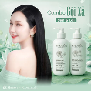 Combo Gội Xả Shuson Hương Sen Lài Dưỡng Tóc Mềm Mượt Phù Hợp Nhiều Loại Tóc