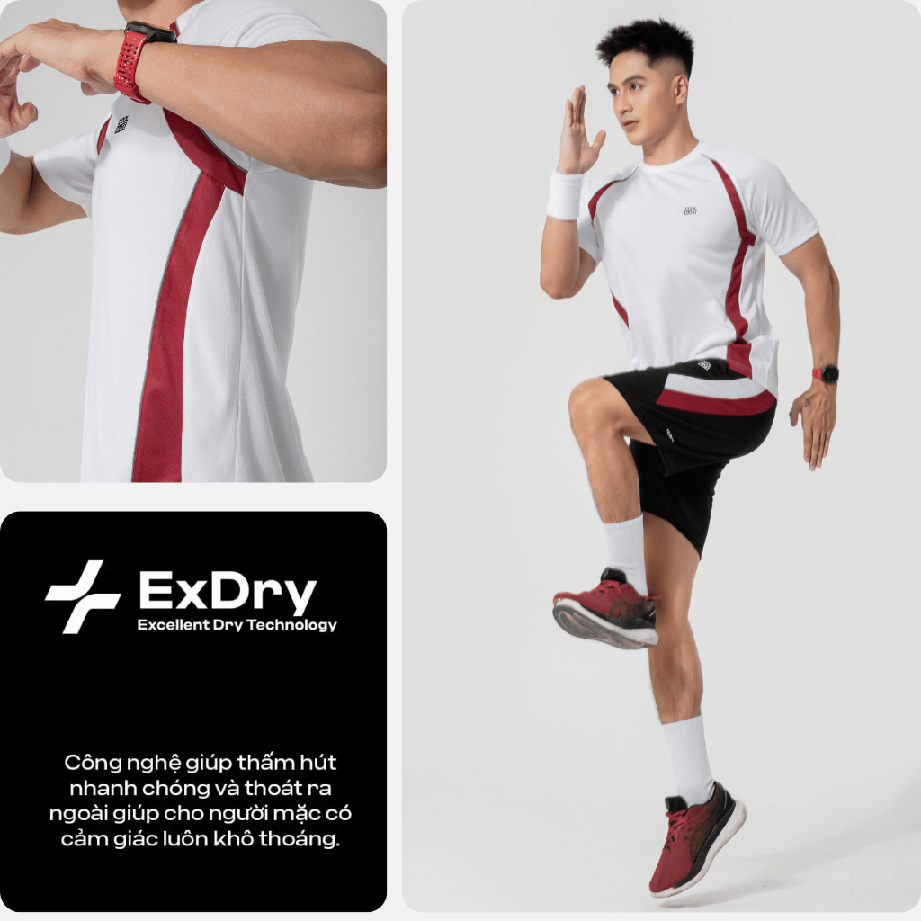 Set thể thao Pickleball nam Áo thun Teamwear Quần Promax Flexline Active thoáng khí