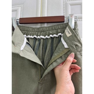 JUNE LINEN Q14 - Quần dài LINEN nữ ống đứng. Đáy cao. Lưng sau thun. Nhiều màu. Có Bigsize.