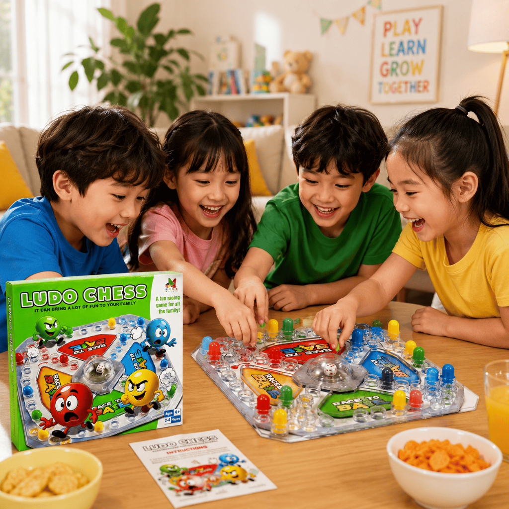 Bộ Cờ Cá Ngựa Ludo Cho Bé, Board Game Gia Đình 2-4 Người Chơi, Đồ Chơi Trí Tuệ Giáo Dục
