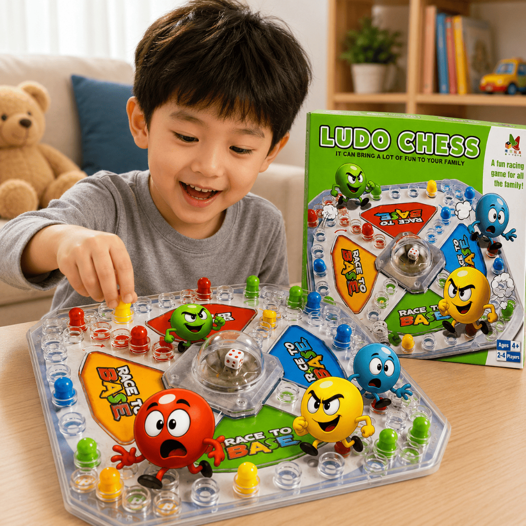 Bộ Cờ Cá Ngựa Ludo Cho Bé, Board Game Gia Đình 2-4 Người Chơi, Đồ Chơi Trí Tuệ Giáo Dục