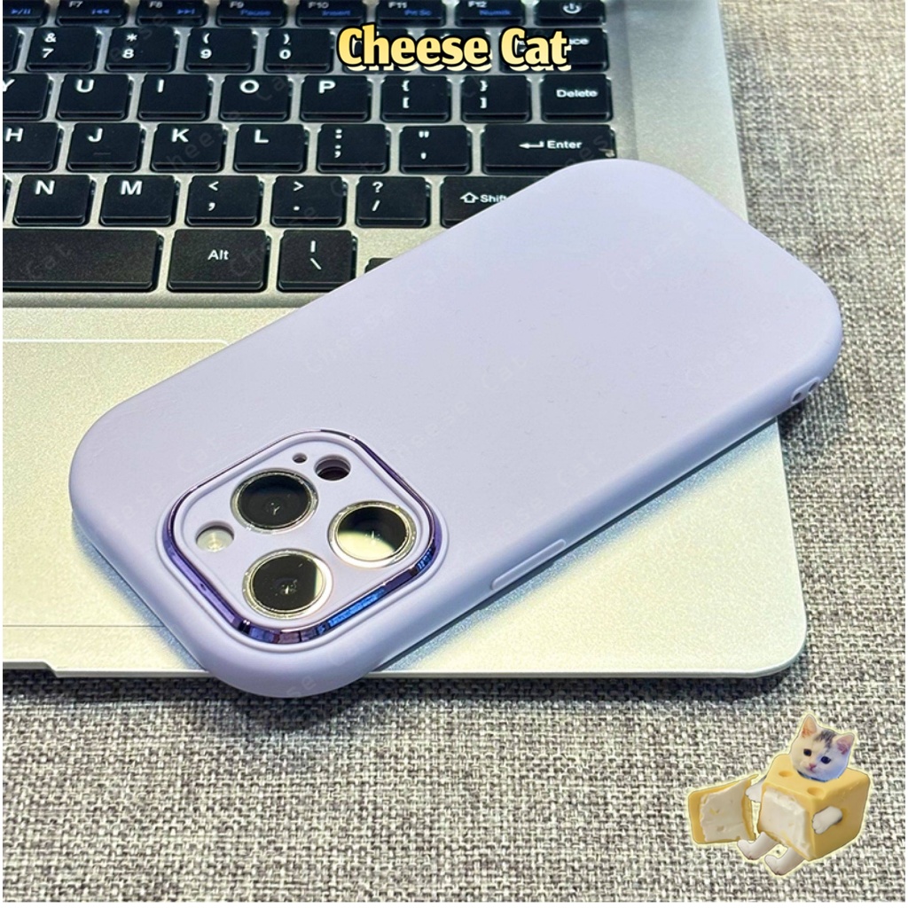 Ốp lưng iPhone màu tím thanh lịch bảo vệ toàn diện ống kính cho iPhone 14 15 16 17 8 Plus 11 12 13 17 Pro Max Xs XR