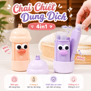 Set 4 Chai Chiết Mỹ Phẩm Du Lịch 4in1 GREEN, Bình Đựng Dầu Gội, Sữa Tắm Silicon Chống Rò Rỉ Tiện Lợi