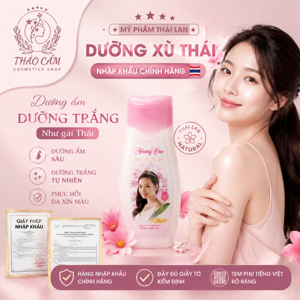 Sữa Dưỡng Thể xù Young One Lotion White Spa  – Sáng Da, Dưỡng Ẩm Toàn Thân | Mỹ Phẩm Thái Lan C