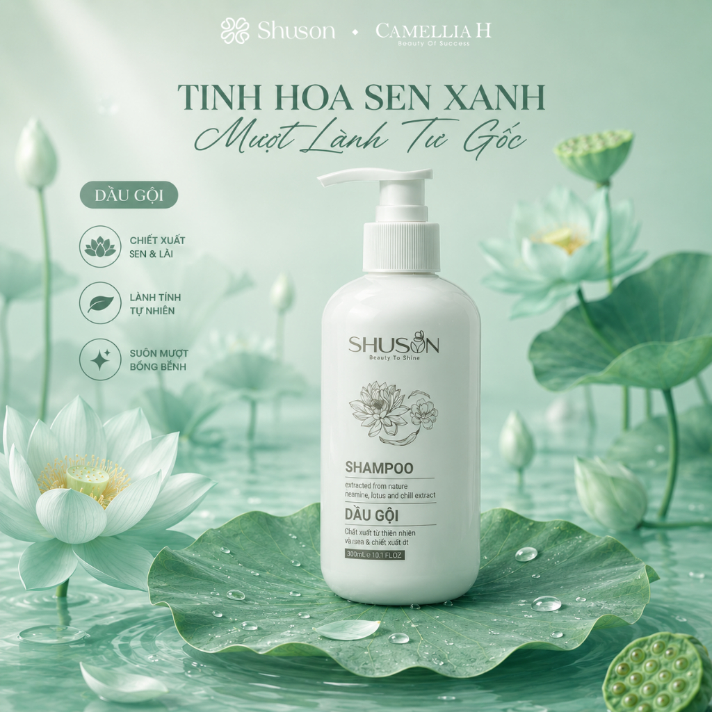 Combo Gội Xả Shuson Hương Sen Lài Dưỡng Tóc Mềm Mượt Phù Hợp Nhiều Loại Tóc