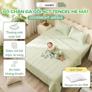 Chăn Ga Gối Lụa Điều Hòa Tencel Vua Nệm Goodnight Airsilk 220x200cm, Chăn Hè Mát Mịn 4CT