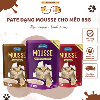 Pate cho mèo Faenbei, Pate dạng Mousse sánh mịn, Ngon miệng, Dinh dưỡng cao, Cho mọi độ tuổi, 85g
