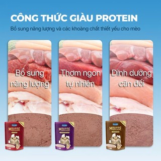 Pate cho mèo Faenbei, Pate dạng Mousse sánh mịn, Ngon miệng, Dinh dưỡng cao, Cho mọi độ tuổi, 85g