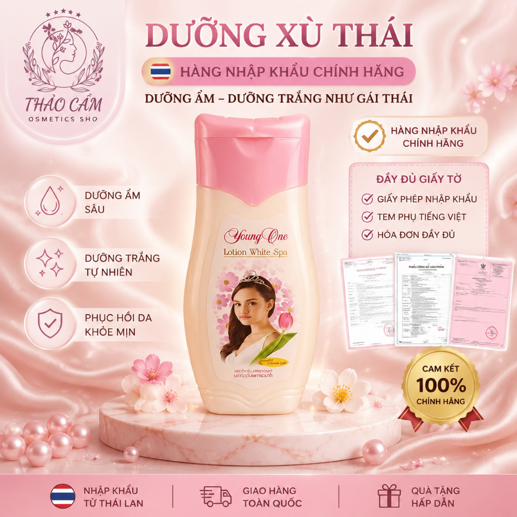 Sữa Dưỡng Thể xù Young One Lotion White Spa  – Sáng Da, Dưỡng Ẩm Toàn Thân | Mỹ Phẩm Thái Lan C