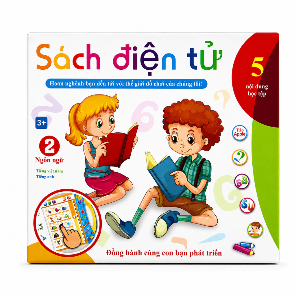 Sách Điện Tử Song Ngữ Cho Bé, Máy Học Tiếng Việt & Tiếng Anh Thông Minh, Đồ Chơi Giáo Dục Cho Trẻ Em