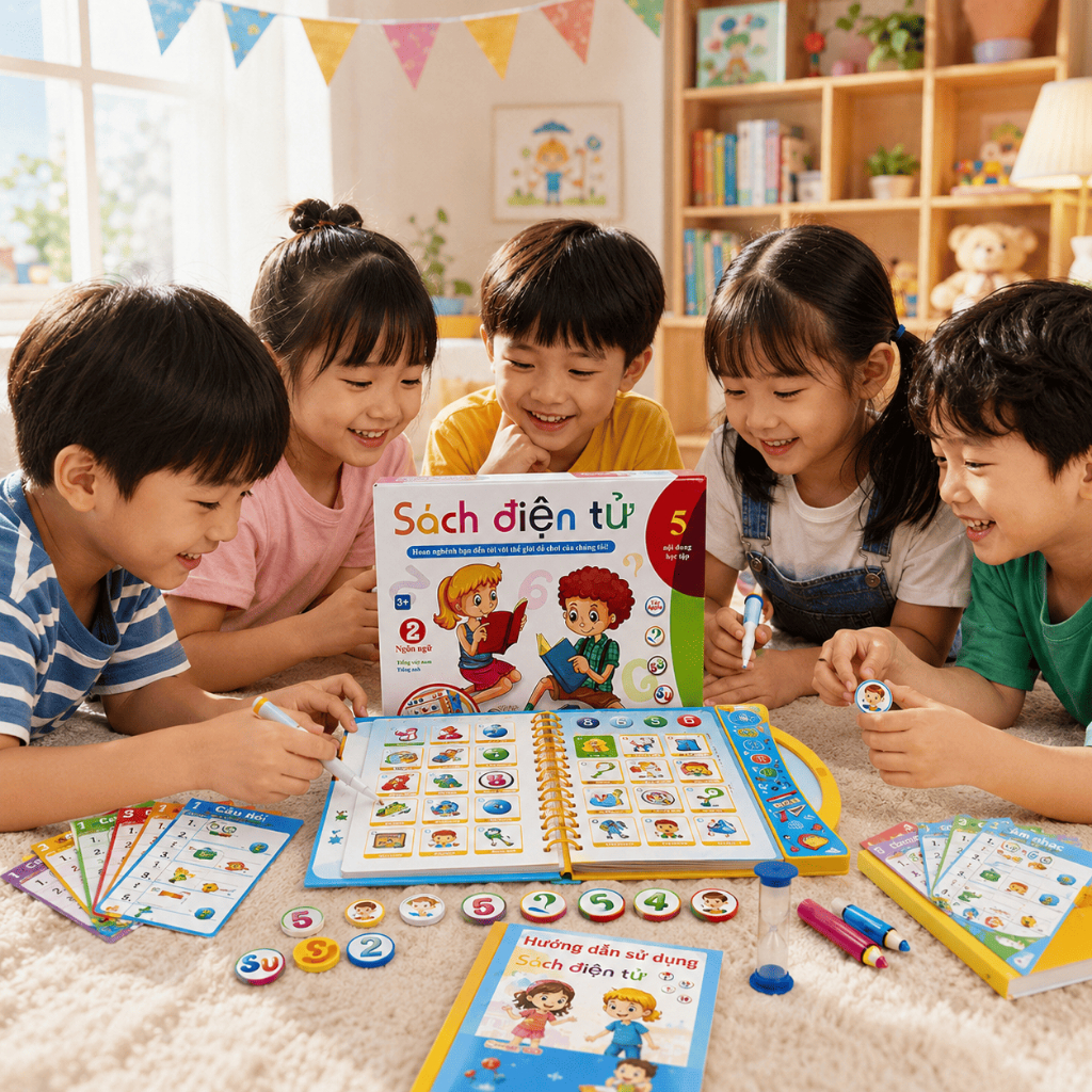 Sách Điện Tử Song Ngữ Cho Bé, Máy Học Tiếng Việt & Tiếng Anh Thông Minh, Đồ Chơi Giáo Dục Cho Trẻ Em