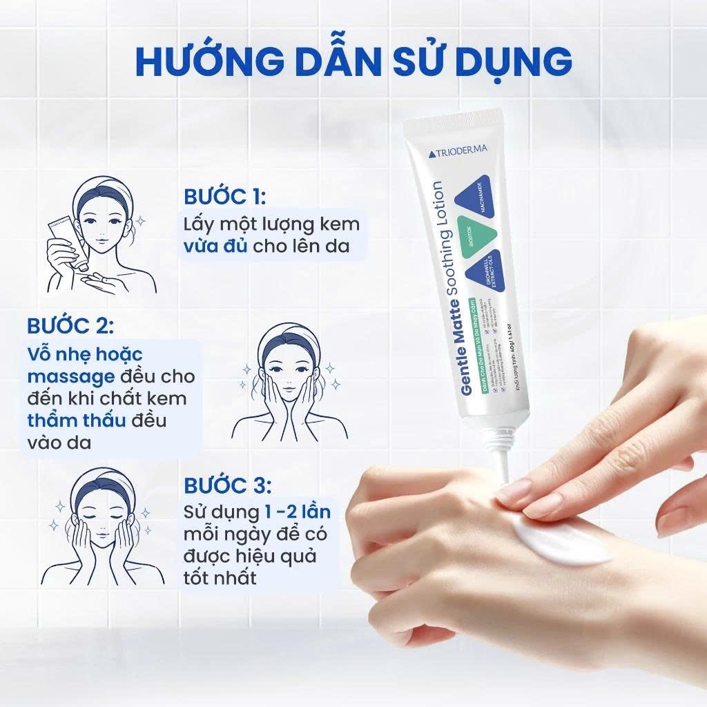Combo kem dưỡng Ẩm phục hồi Trioderma & Gel Chấm Mụn Giảm sưng viêm gom cồi 15g