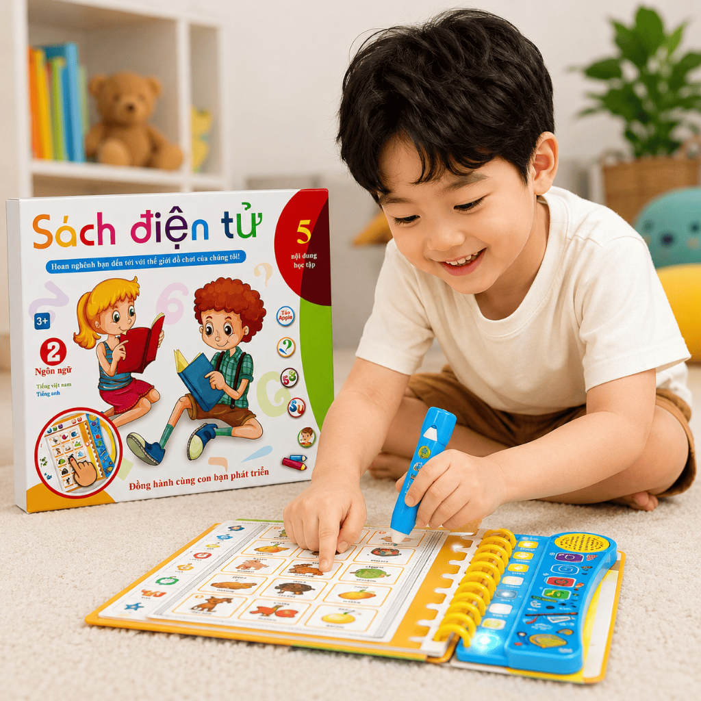 Sách Điện Tử Song Ngữ Cho Bé, Máy Học Tiếng Việt & Tiếng Anh Thông Minh, Đồ Chơi Giáo Dục Cho Trẻ Em