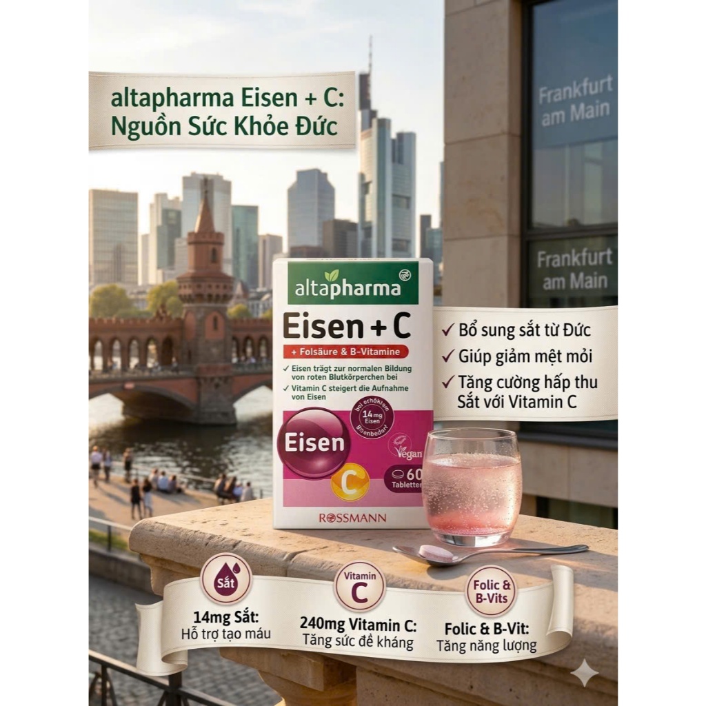 VIÊN SẮT BỔ SUNG SẮT Altapharma Eisen của ĐỨC