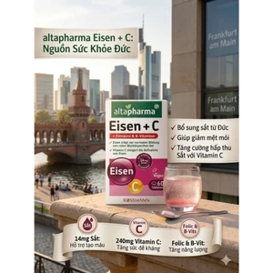 Viên uống bổ sung sắt Vitamin C Eisen Altapharma tăng hồng cầu, hỗ trợ tuần hoàn máu của Đức