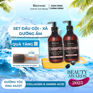 Bộ Đôi combo gội xả Blairsom (Úc) Dưỡng ẩm Suôn mượt - Phục hồi hư tổn (Dành cho tóc khô, tóc thường) ;dung tích (500ml)