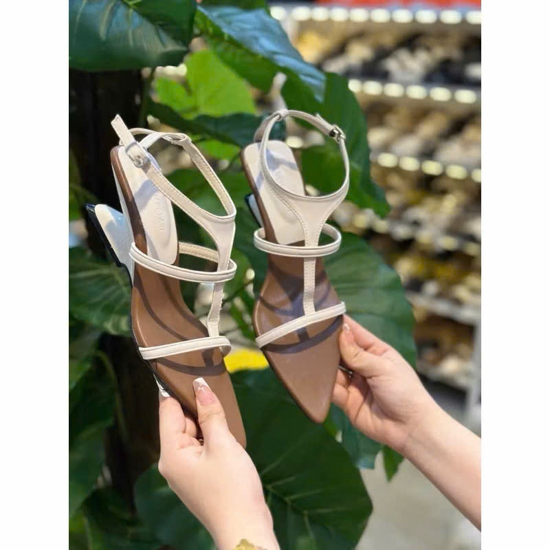 Giày Sandal Cao Gót Mũi Nhọn Đế Xuồng 5 Phân Hở Mũi – Sandal Nữ Tôn Dáng Êm Chân Phong Cách Thanh Lịch Hiện Đại