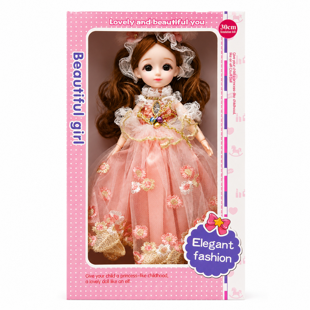 Búp Bê Công Chúa 30cm Váy Hoa Cao Cấp Tóc Dài Đồ Chơi Bé Gái Búp Bê Thời Trang Quà Tặng