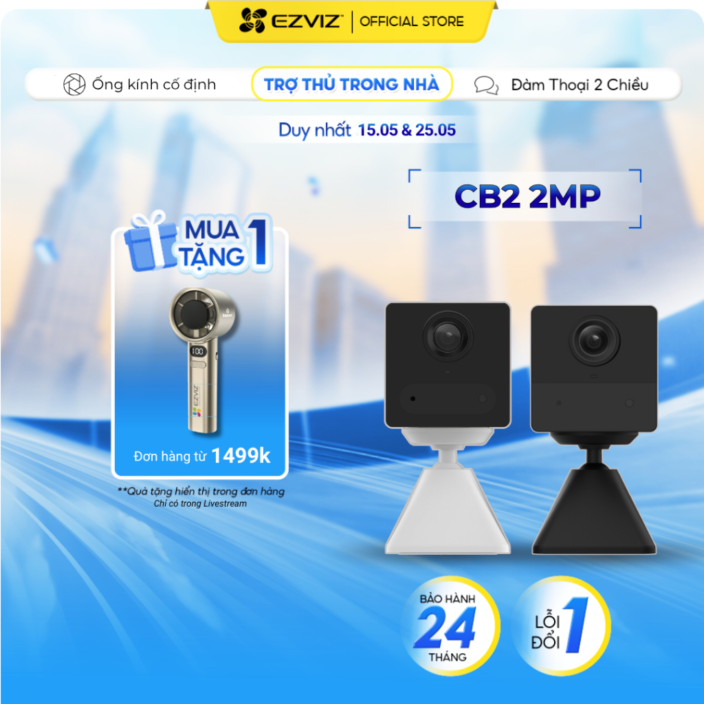 Camera WIFI EZVIZ CB2 Không Dây Pin Sạc 2000 mAh (Nâng Cấp từ BC2), Đầu ...