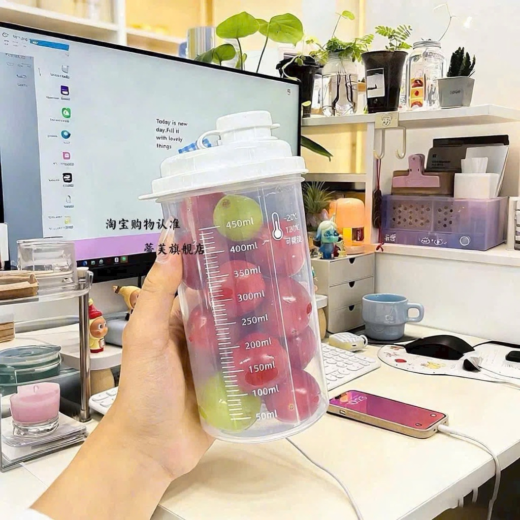 Sét 3 bình nhựa có chia vạch tiện lợi , bình nước nhựa đựng đồ đa năng