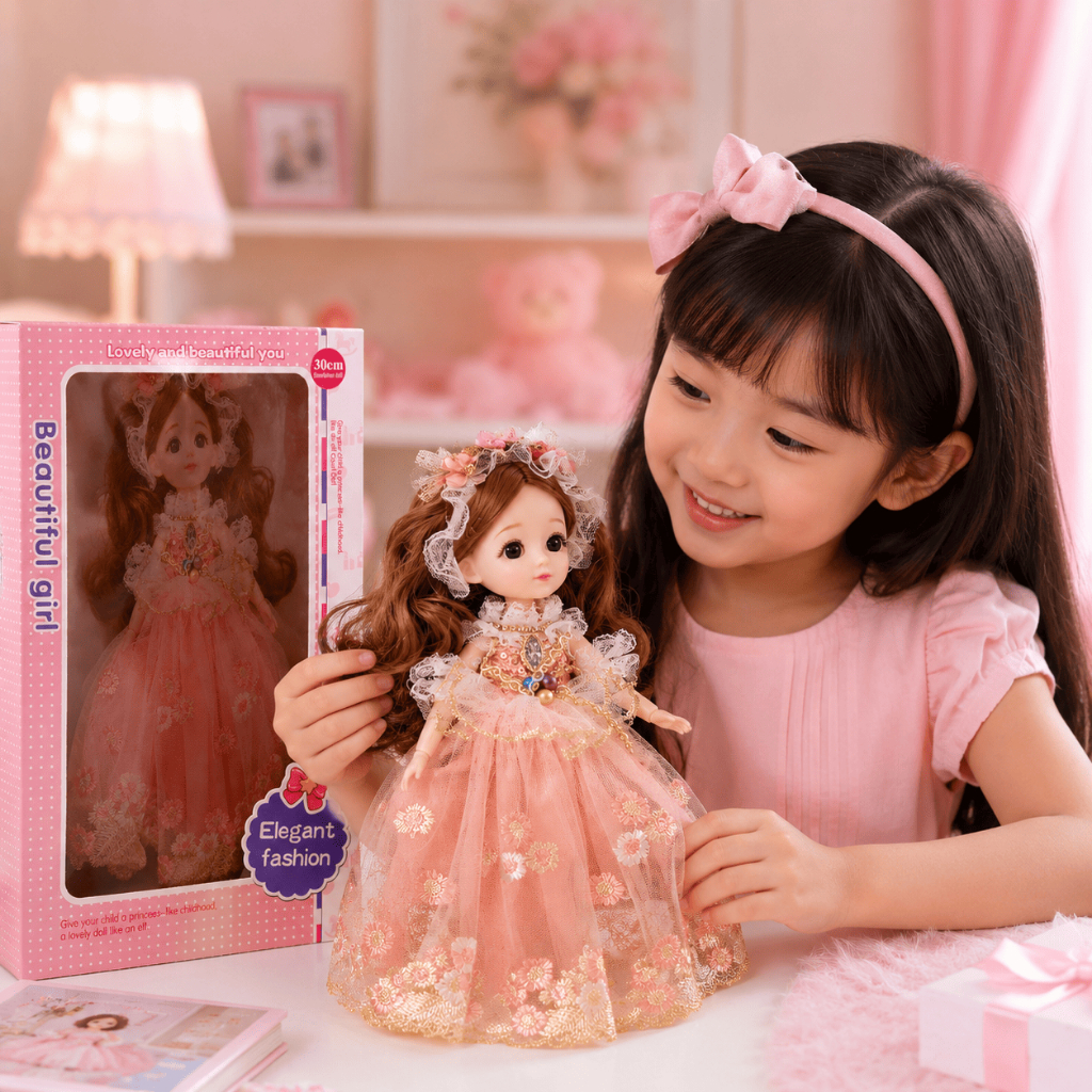 Búp Bê Công Chúa 30cm Váy Hoa Cao Cấp Tóc Dài Đồ Chơi Bé Gái Búp Bê Thời Trang Quà Tặng