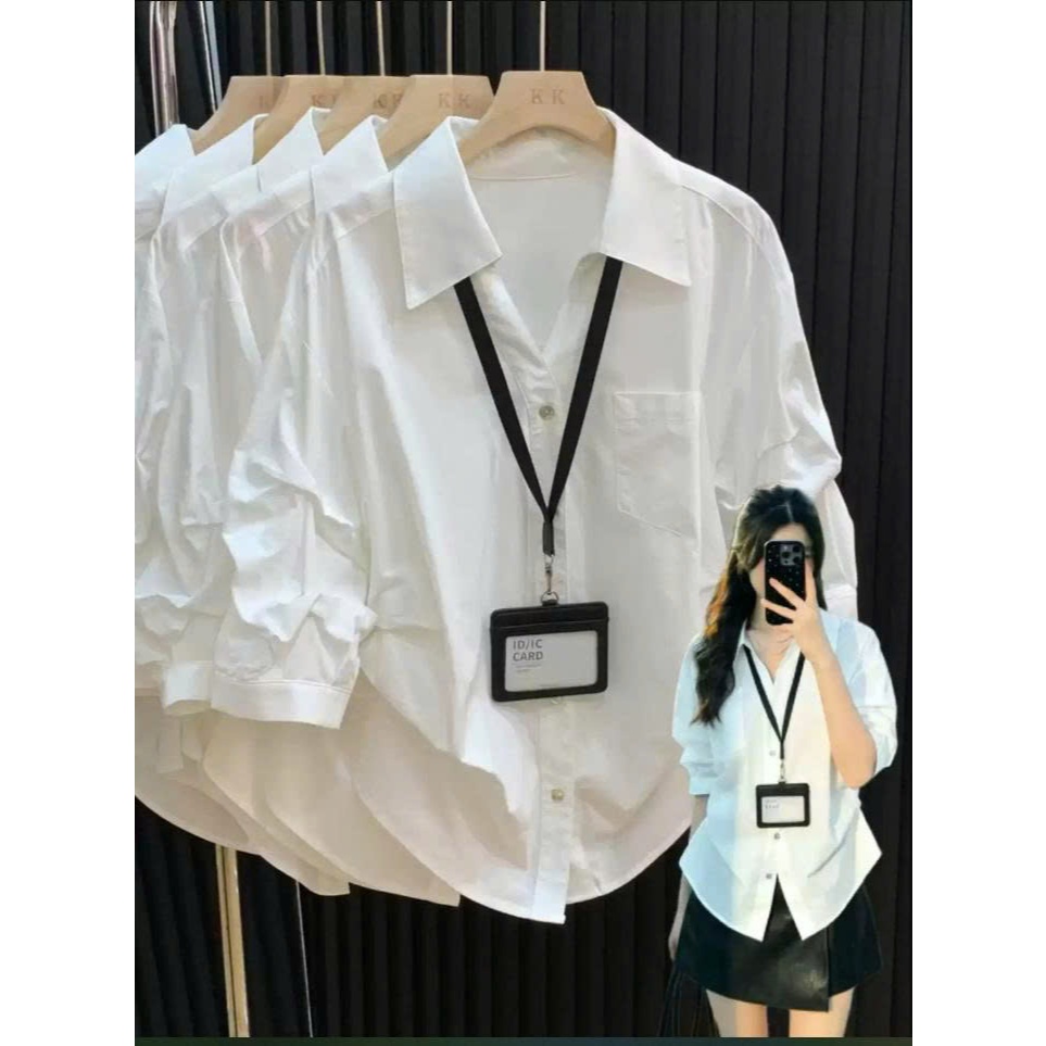 Áo Sơ Mi Peplum Élan Sweet - Áo Kiểu Trắng Chiết Eo Sang Trọng, Thời Trang Công Sở Nữ Thiết Kế Mùa Hè 2026