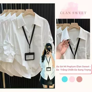 Áo Sơ Mi Peplum Élan Sweet - Áo Kiểu Trắng Chiết Eo Sang Trọng, Thời Trang Công Sở Nữ Thiết Kế Mùa Hè 2026
