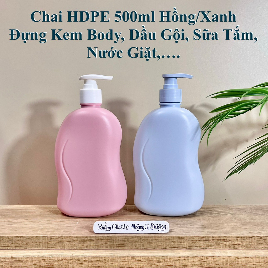 Chai HDPE 500ml Dáng Cong Cute Có Vòi Nhấn, Vòi Xịt, Nắp Các Loại ...