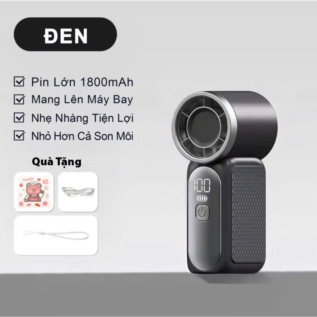 Quạt Cầm Tay Mini X688 100 Cấp Độ Gió Pin 1800mAh – dùng ổn định, sạc nhanh Type-C Quạt Tích Điện Mini Nhỏ Gọn Tiện Lợi_