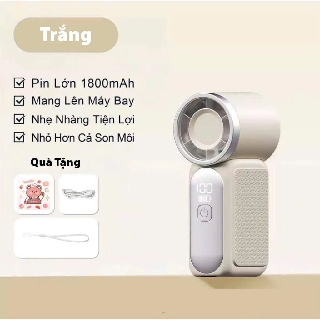 Quạt Cầm Tay Mini X688 100 Cấp Độ Gió Pin 1800mAh – dùng ổn định, sạc nhanh Type-C Quạt Tích Điện Mini Nhỏ Gọn Tiện Lợi_