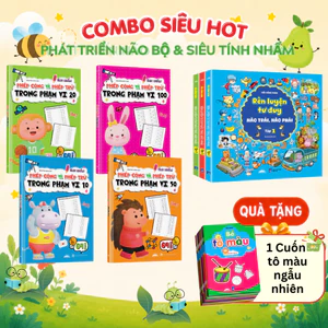 2 Bô Sách: Combo 3 Cuốn Rèn Luyện Tư Duy Não Trái Não Phải & Combo 4 Cuốn Phép Tính Cộng Trừ Cho Bé Phạm Vi 10/20/50/100