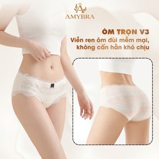 [ BST HÈ ] Quần Lót Nữ AMYBRA Cotton Họa Tiết Cổ Điển, Quần Chip Nữ Phối Ren Mềm Mại L6011