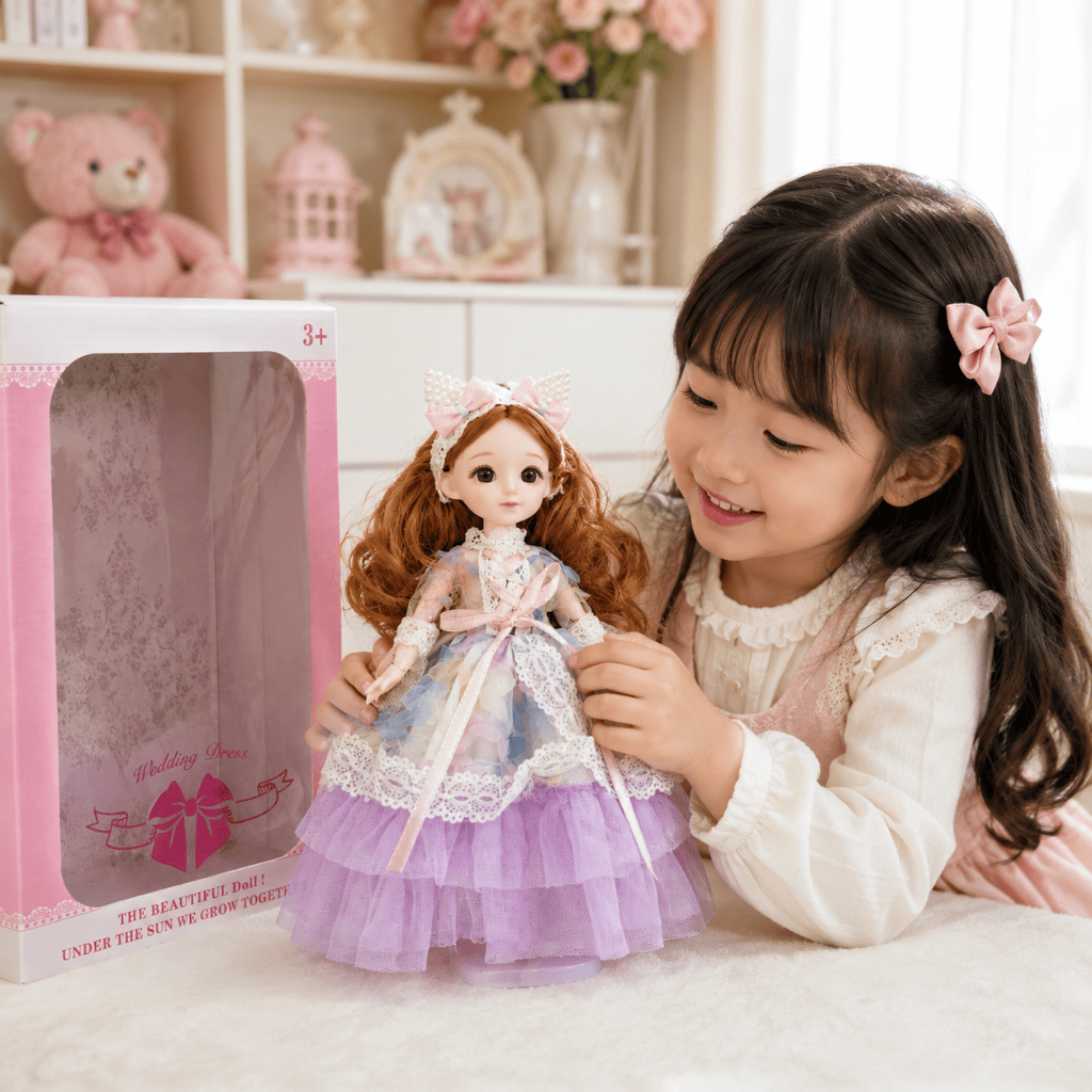 Búp Bê Công Chúa Váy Cưới Cao Cấp - Đồ Chơi Búp Bê Thời Trang Cho Bé Gái Kèm Hộp Quà