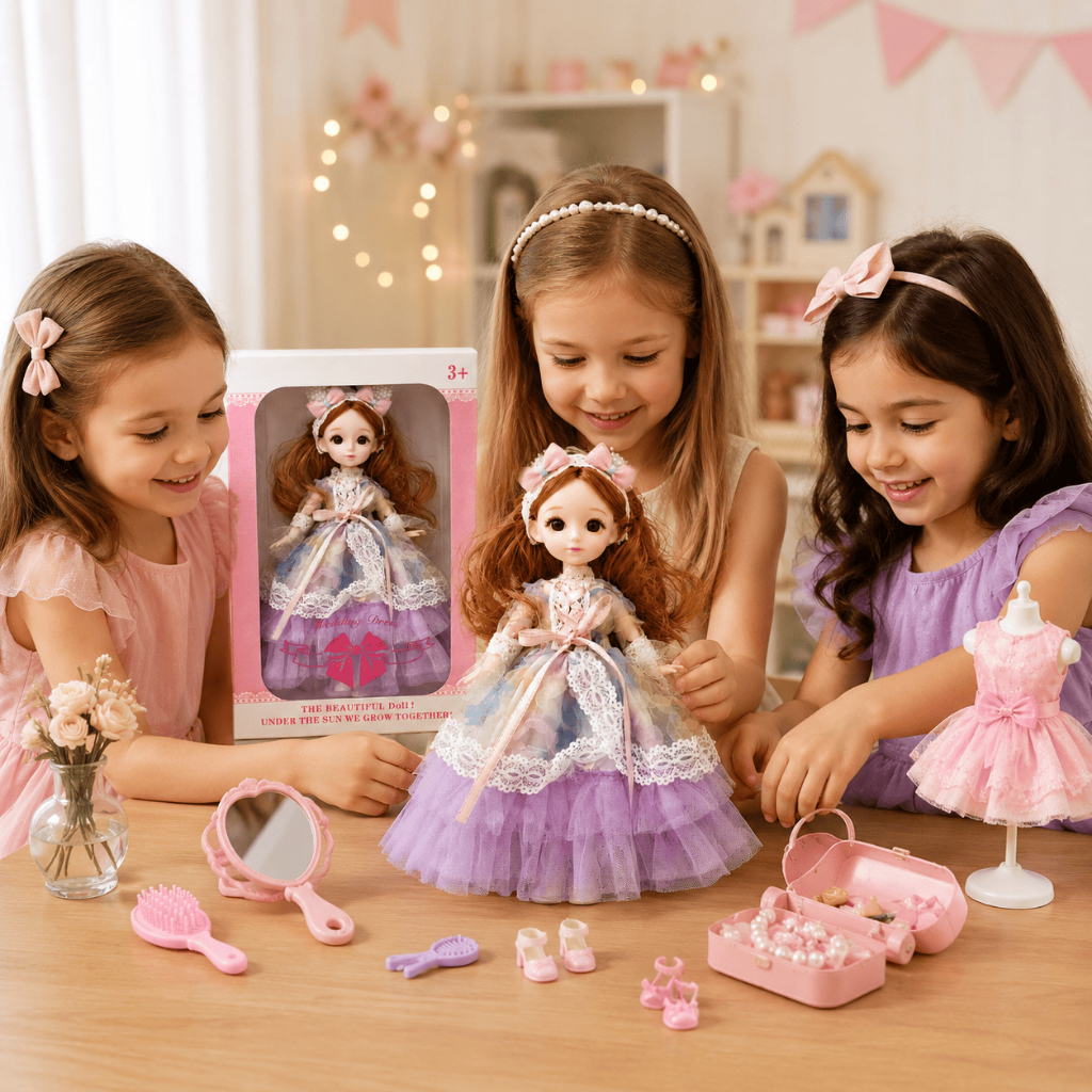 Búp Bê Công Chúa Váy Cưới Cao Cấp - Đồ Chơi Búp Bê Thời Trang Cho Bé Gái Kèm Hộp Quà