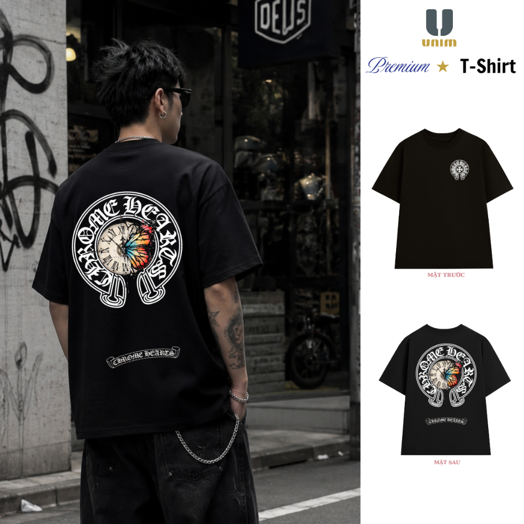 Áo Thun Chrome Đồng Hồ Unim Fashion Chất Liệu Cotton Việt Co Giãn Hai Chiều Hình In Chống Bong Chóc