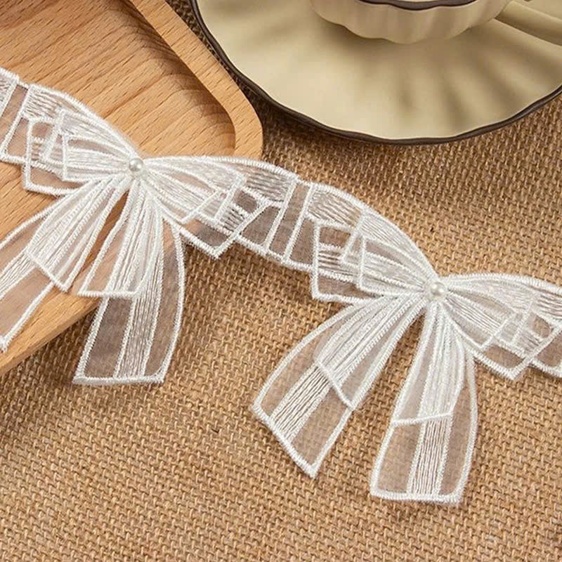 Nơ Ren Trắng Tiểu Thư Hàn Quốc – Kẹp Nơ Vintage Dịu Dàng
