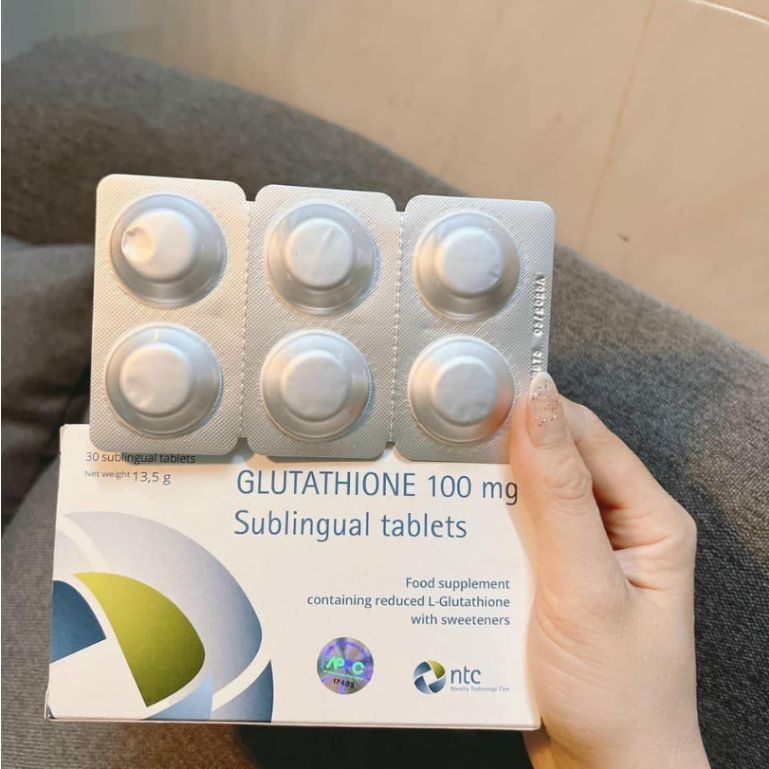 vin ngm trng da glutathione 100mg Sublingual Tablets gip lm Vin Ngm Trng Da Glutathione