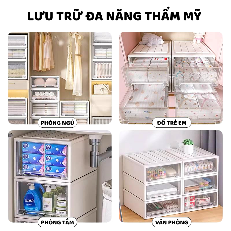 Hộp Ngăn Kéo Trong Enoda Home Đựng Quần Áo, Tất Vớ Có Thể Xếp Nhiều Tầng Q006