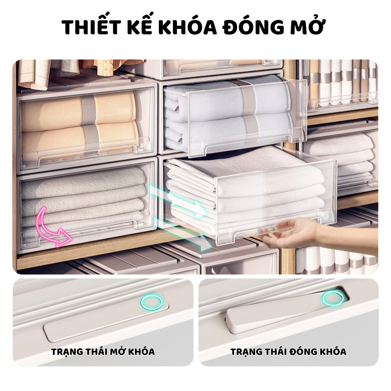 Hộp Ngăn Kéo Trong Enoda Home Đựng Quần Áo, Tất Vớ Có Thể Xếp Nhiều Tầng Q006