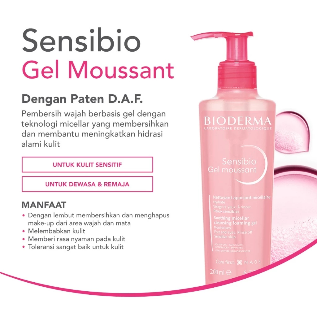 sữa thanh lọc Bioderma Sensibio Gel Moussant 200ml/500ml / Bioderma Sebium Gel Moussant 200ml/500ml