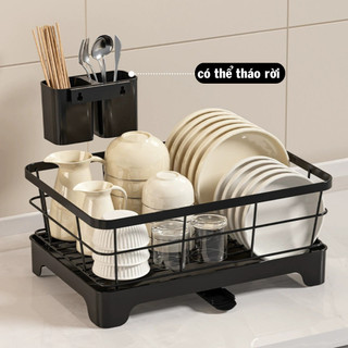 [HÀNG LOẠI 1] Kệ Úp Chén Bát Khung Thép Carbon Chống Gỉ, Giá Để Bát Đĩa Có Khay Thoát Nước Nhà Bếp