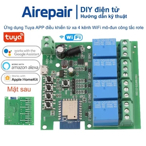 Mô-đun chuyển mạch rơle điều khiển từ xa WIFI 4 kênh Tuya Micro USB 5V/DC7-32V