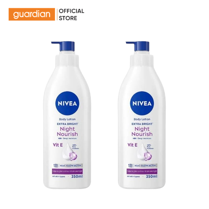 Combo 2 Sữa Dưỡng Thể Nivea Sáng Da Ban Đêm 350ml