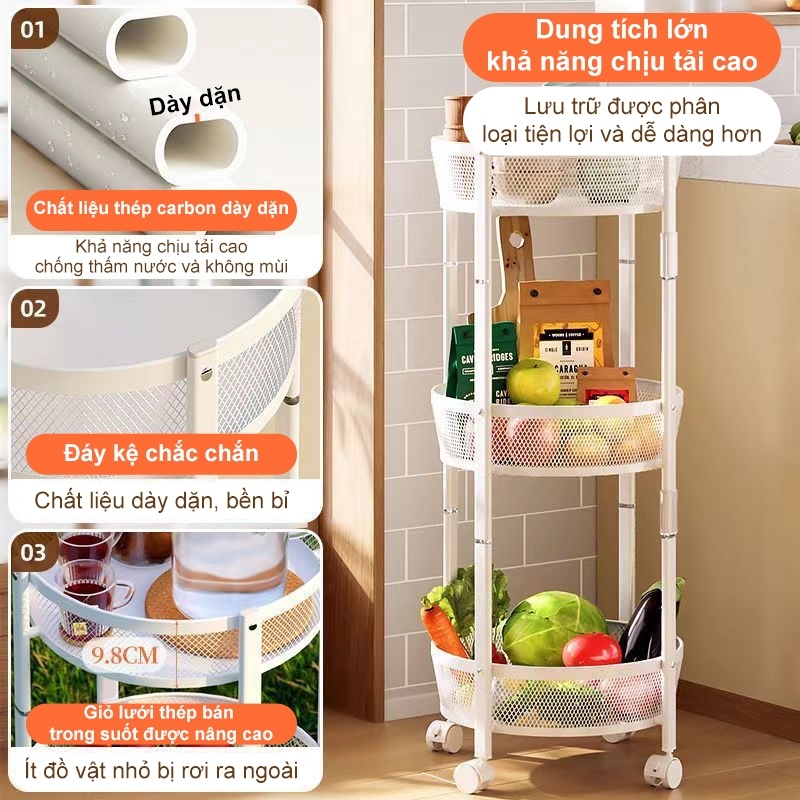 Xe đẩy Spa Xoay 360° Không Cần Lắp Ráp Kệ đựng đồ đa năng Gấp Gọn 1 Giây Thép Carbon