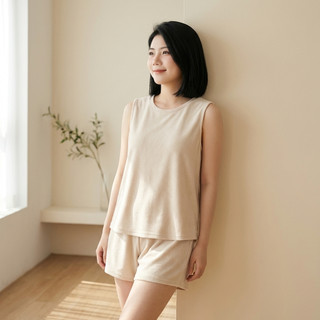 Set Đồ Ngủ Nữ Lụa Cước Ánh Kim Dáng Rộng Quần Short Basic Hàn Quốc Mặc Nhà Siêu Mềm [ NP B14]