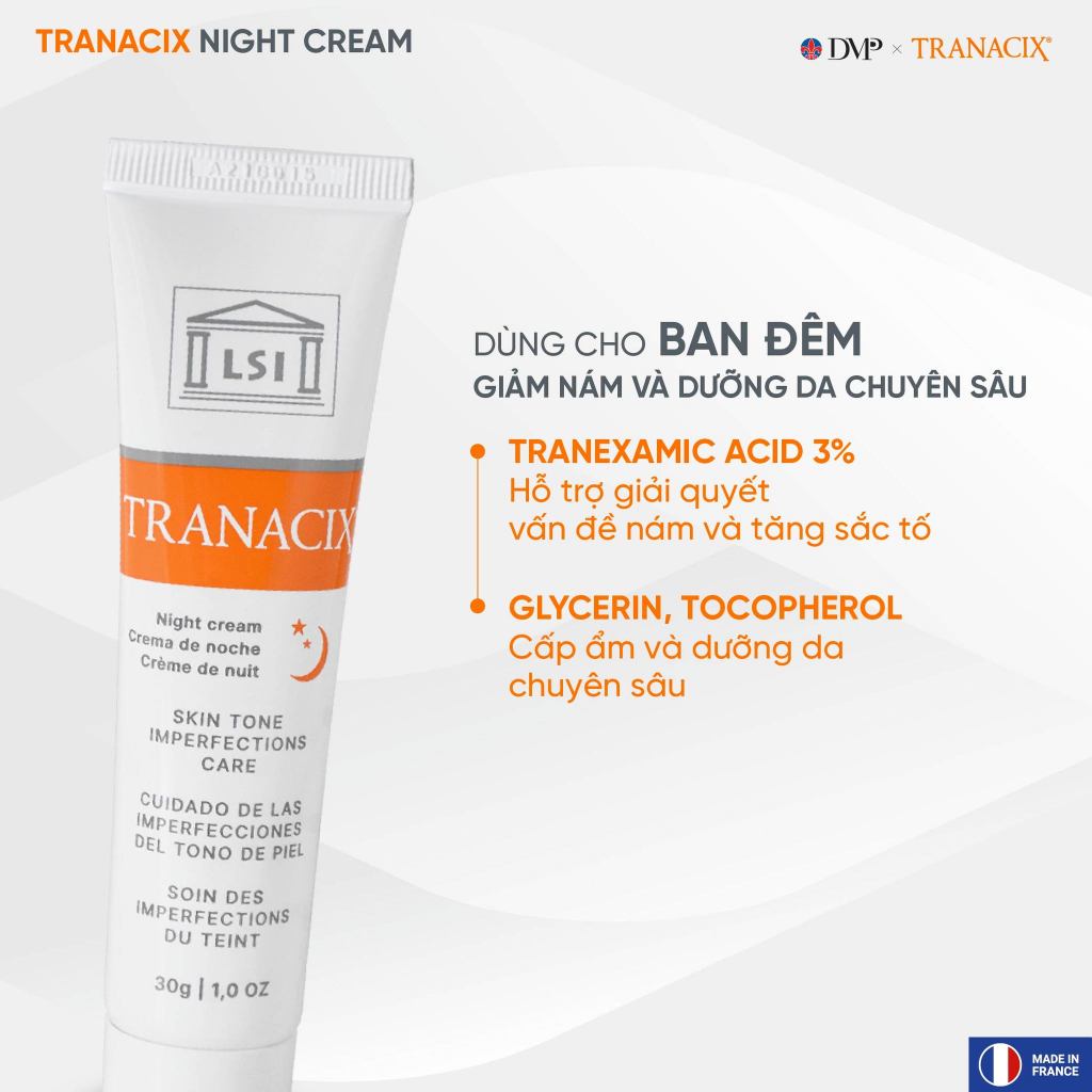 Combo Chăm Sóc Da Ngày & Đêm Tranacix (Day Cream SPF 50+ & Night Cream)