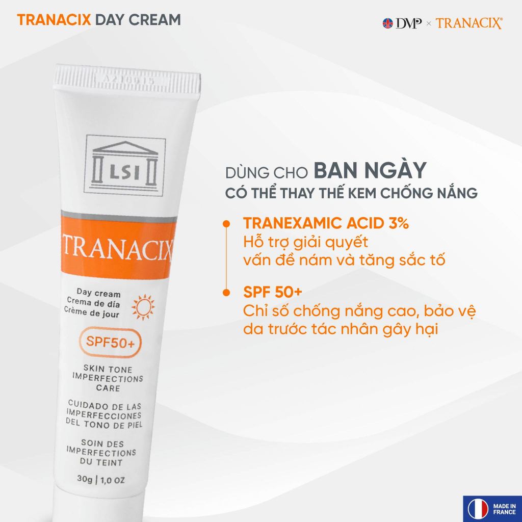 Combo Chăm Sóc Da Ngày & Đêm Tranacix (Day Cream SPF 50+ & Night Cream)