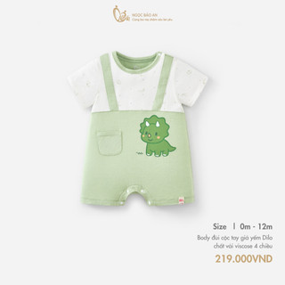 M&B (0-24M) Body đùi cộc tay giả yếm Viscose co giãn 4 chiều mềm mịn, thoáng mát cho bé sơ sinh