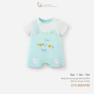 M&B (0-24M) Body đùi cộc tay giả yếm Viscose co giãn 4 chiều mềm mịn, thoáng mát cho bé sơ sinh.